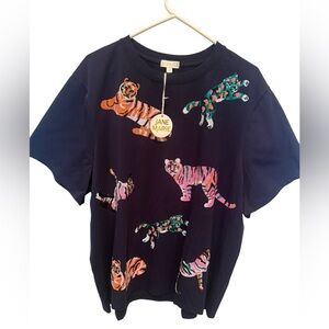 Jane Marie Roar navy top NWT XL